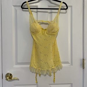 Victoria’s Secret Yellow sequin garter bustier